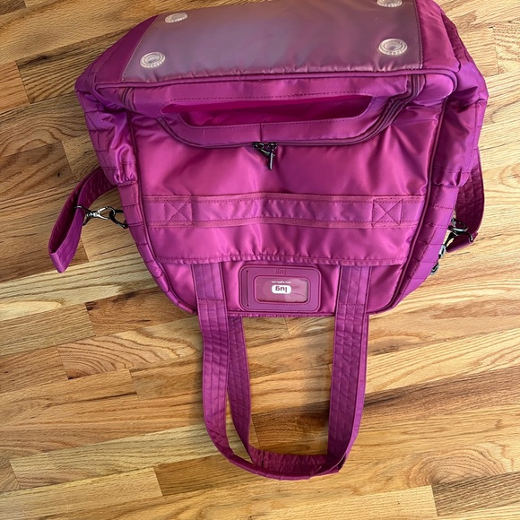 Lug Puddle Jumper Tote Bag Purple Pink Large Quilted Overnight Gym Bag - Picture 11 of 13